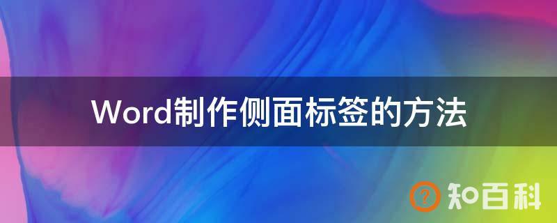 Word制作侧面标签的方法