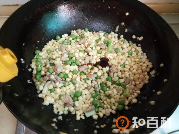 玉米粒豌豆炒肉做法大全