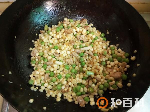 玉米粒豌豆炒肉做法大全