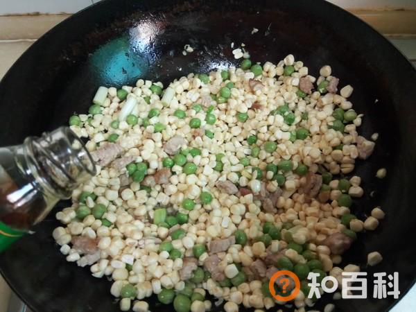 玉米粒豌豆炒肉做法大全