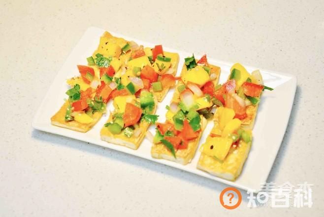 香煎豆腐拌芒果莎莎做法大全