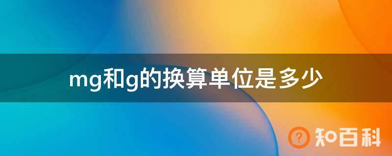 mg和g的换算单位是多少