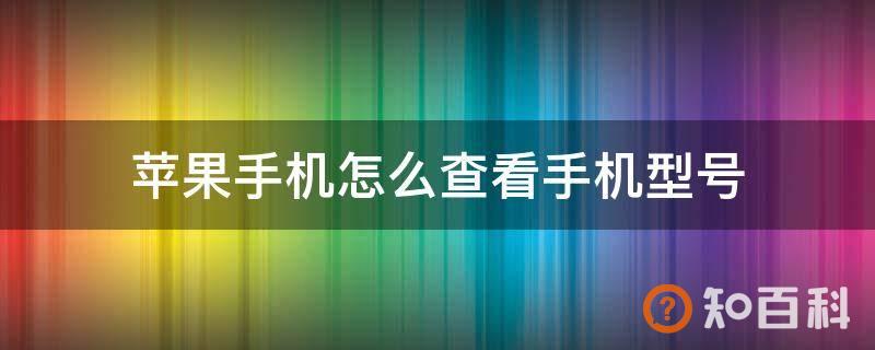 苹果手机怎么查看手机型号