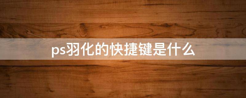 ps羽化的快捷键是什么