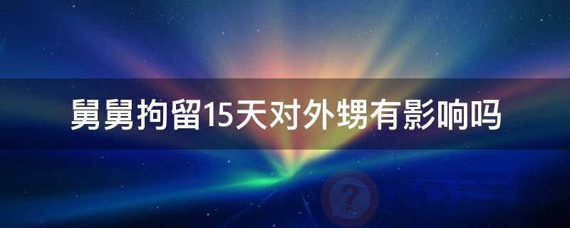 舅舅拘留15天对外甥有影响吗
